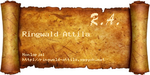 Ringwald Attila névjegykártya